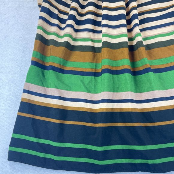 LBISSE Womens S Multi Color Striped Ruched Sleeveless Top Back Zip Stretch - Picture 3 of 9